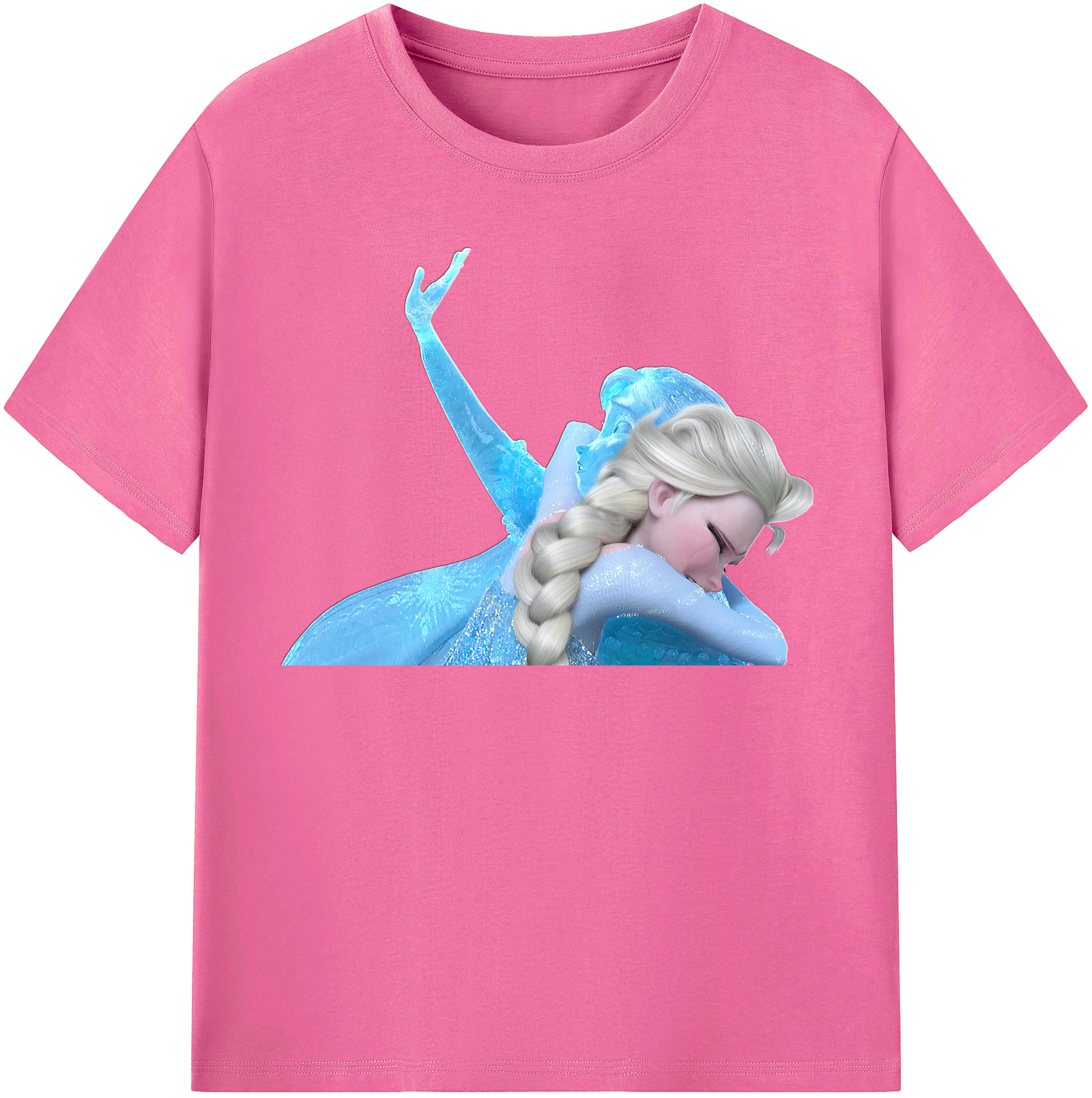 （画像用） アナと雪の女王 アンナ エルサ Frozen Anna Elsa レディースカジュアルプリントTシャツ（綿100％）